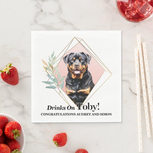 Rottweiler Trouwservetten Met Honden Foto Servet (Insitu)