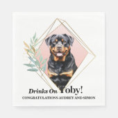 Rottweiler Trouwservetten Met Honden Foto Servet (Voorkant)