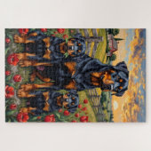 Rottweiler Tulpveld Kunst Legpuzzel (Horizontaal)