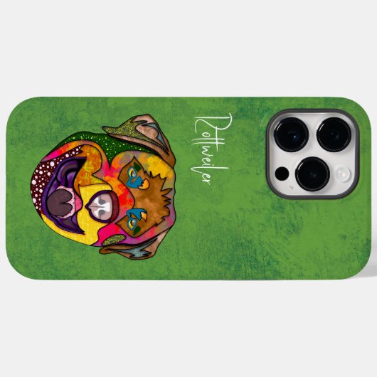 Rottweiler Ugly Face Hoesje-Mate iPhone Case (Achterkant (horizontaal))