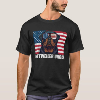Rottweiler Uncle Rottie US Flag Hondenliefhebber 4 T-shirt
