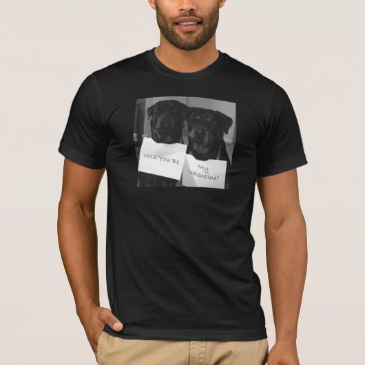 Rottweiler Valentijn-Mannen T-shirt (Voorkant)