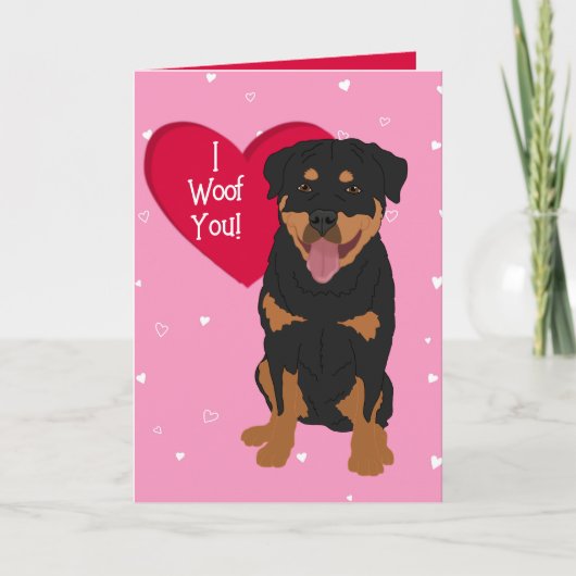 Rottweiler-Valentijnsdag Bedankkaart (Voorkant)