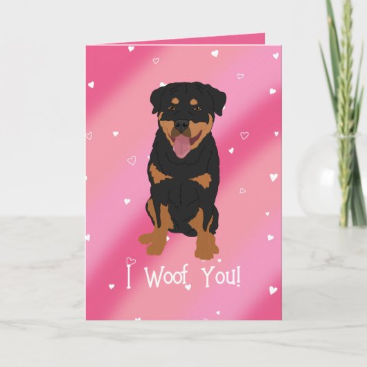Rottweiler-Valentijnsdag Bedankkaart (Voorkant)