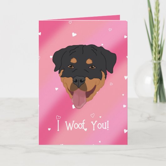 Rottweiler-Valentijnsdag Bedankkaart (Voorkant)