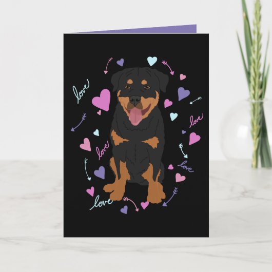 Rottweiler-Valentijnsdag Feestdagen Kaart (Voorkant)