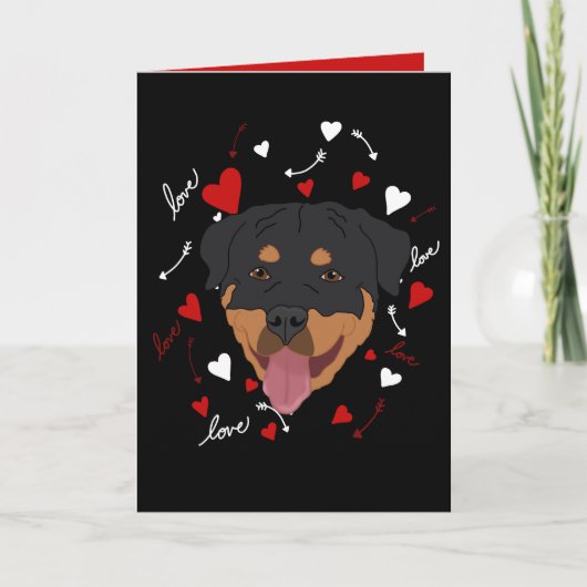 Rottweiler-Valentijnsdag Feestdagen Kaart (Voorkant)