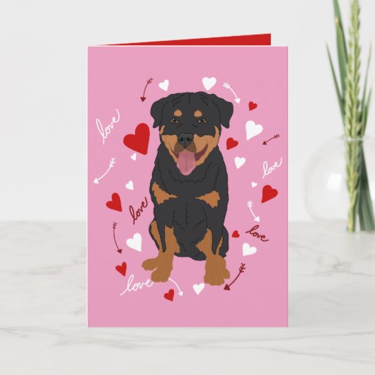 Rottweiler-Valentijnsdag Feestdagen Kaart (Voorkant)