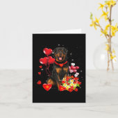 Rottweiler Valentijnsdag Fun Dog Valentijn Gift Kaart (Gele Bloem)
