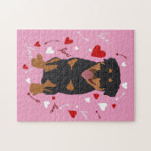 Rottweiler-Valentijnsdag Legpuzzel (Horizontaal)