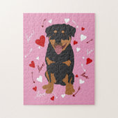 Rottweiler-Valentijnsdag Legpuzzel (Verticaal)