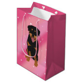 Rottweiler-Valentijnsdag Medium Cadeauzakje (Voorkant Gekanteld)