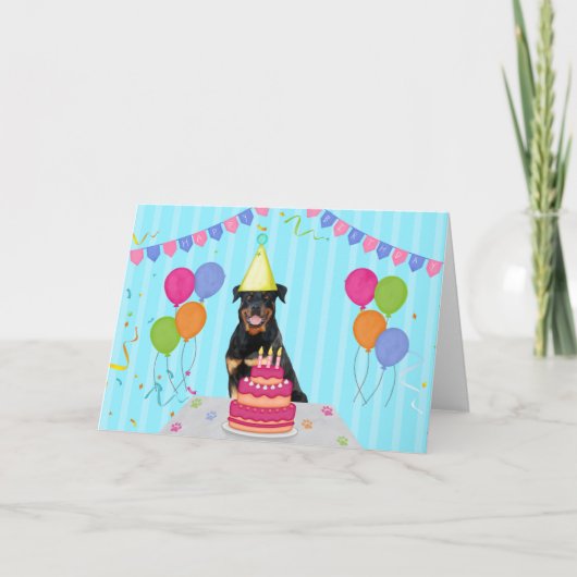 Rottweiler Verjaardag Vakantie Kaart (Voorkant)