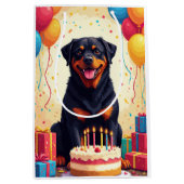 Rottweiler Verjaardagsfeest Medium Cadeauzakje (Voorkant)