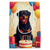 Rottweiler Verjaardagsfeest Medium Cadeauzakje (Achterkant)