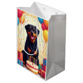 Rottweiler Verjaardagsfeest Medium Cadeauzakje (Achterkant Gekanteld)