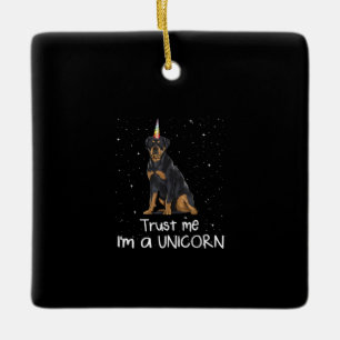 Rottweiler vertrouwt me op I m A Unicorn Dog Keramisch Ornament