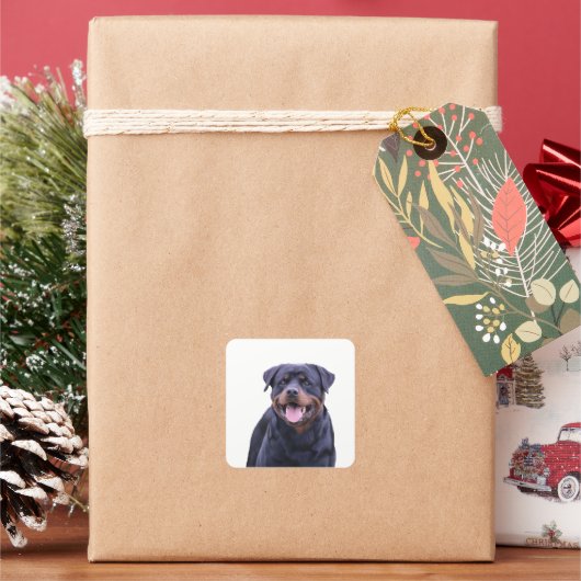 Rottweiler Vierkante Sticker (Feestdagen)