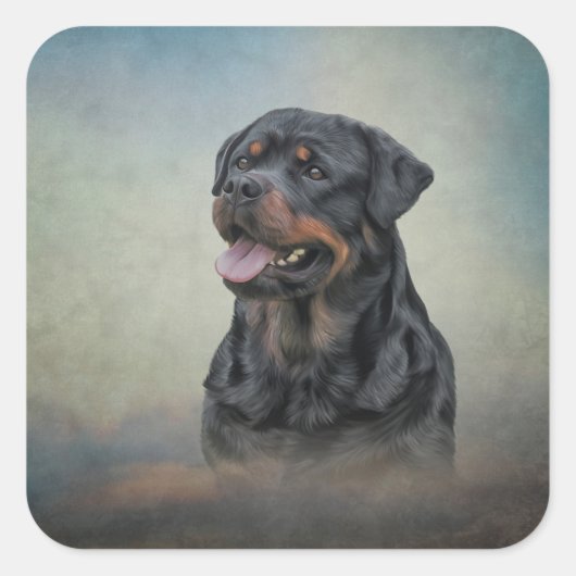 Rottweiler Vierkante Sticker (Voorkant)