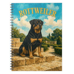 Rottweiler, Vintage Waterverf Honden Kunst Notitieboek