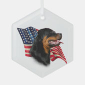 Rottweiler Vlag Glas Ornament (Voorkant)