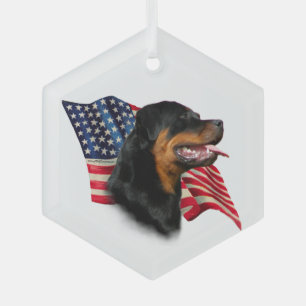 Rottweiler Vlag Glas Ornament