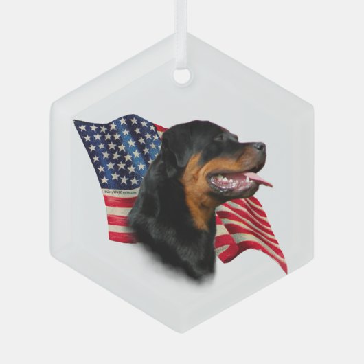 Rottweiler Vlag Glas Ornament (Voorkant)