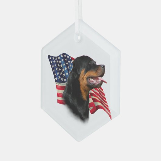 Rottweiler Vlag Glas Ornament (Voorkant links)