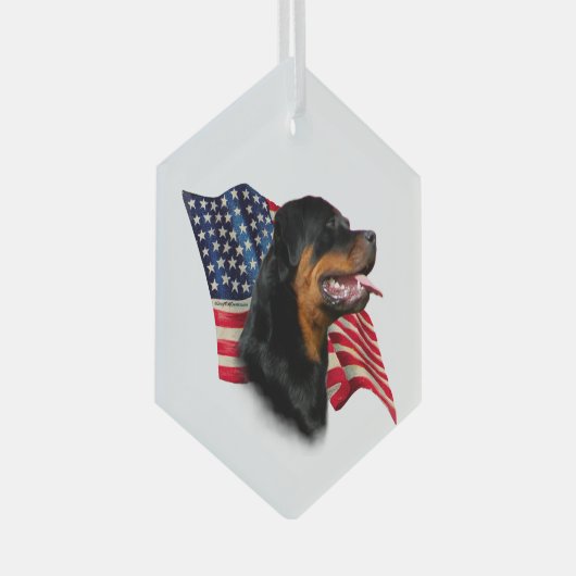 Rottweiler Vlag Glas Ornament (Voorkant Rechts)