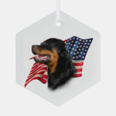 Rottweiler Vlag Glas Ornament (Achterkant)