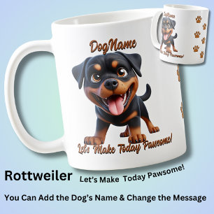 Rottweiler - voeg de naam van de hond toe, verande koffiemok