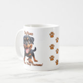 Rottweiler - voeg de naam van de hond toe, verande koffiemok (Voorkant links)