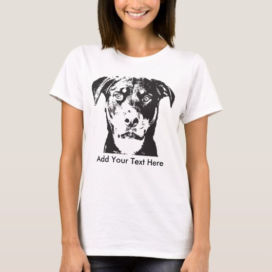 Rottweiler voegt Jouw tekst toe T-shirt (Voorkant)