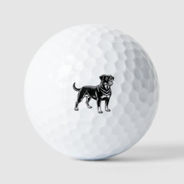 Rottweiler, volledige lichaam golfballen