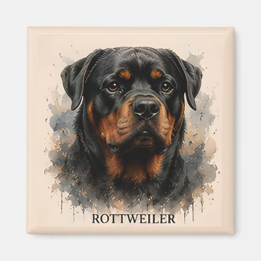 Rottweiler Waakhond Cadeau Magneet (Voorkant)