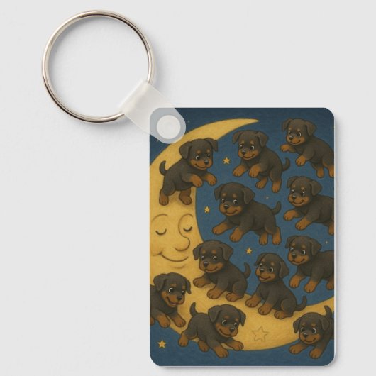 Rottweiler Waanzin Sleutelhanger (Voorkant)