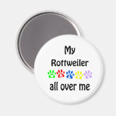 Rottweiler wandelingen ontwerp magneet (Voorkant / Achterkant)