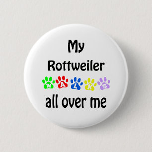 Rottweiler wandelingen ontwerp ronde button 5,7 cm