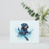 Rottweiler Watersport Briefkaart (Staand voorkant)