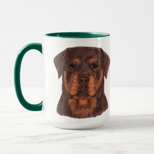 Rottweiler Waterverf Aangepast Mug Mok (Links)