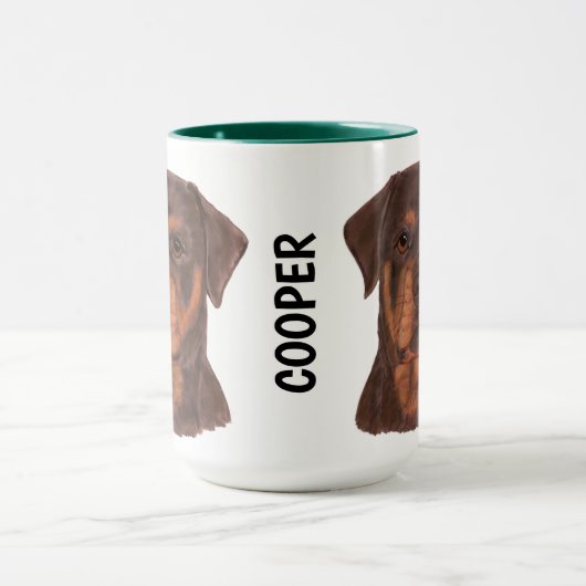 Rottweiler Waterverf Aangepast Mug Mok (Midden)