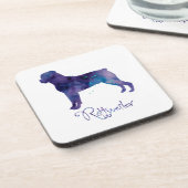 Rottweiler-Waterverf Drankjes Onderzetter (Linkerzijde)