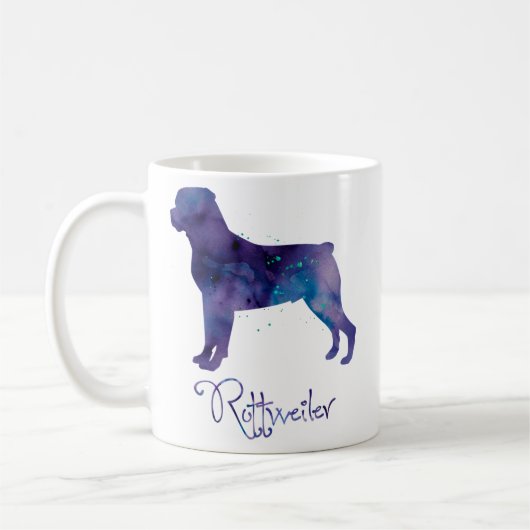 Rottweiler-Waterverf Koffiemok (Links)