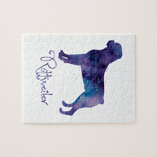 Rottweiler-Waterverf Legpuzzel (Horizontaal)