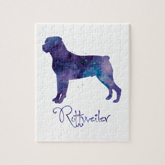 Rottweiler-Waterverf Legpuzzel (Verticaal)