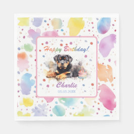 Rottweiler Waterverf Papieren servetten