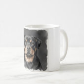 Rottweiler-waterverfportret Koffiemok (Voorkant rechts)