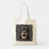 Rottweiler-waterverfportret Tote Bag (Achterkant)