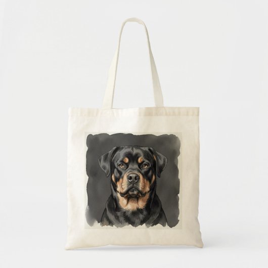 Rottweiler-waterverfportret Tote Bag (Voorkant)