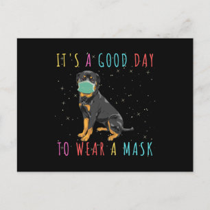 Rottweiler Wear A Mask Funny Its A Good Day To Wea Briefkaart